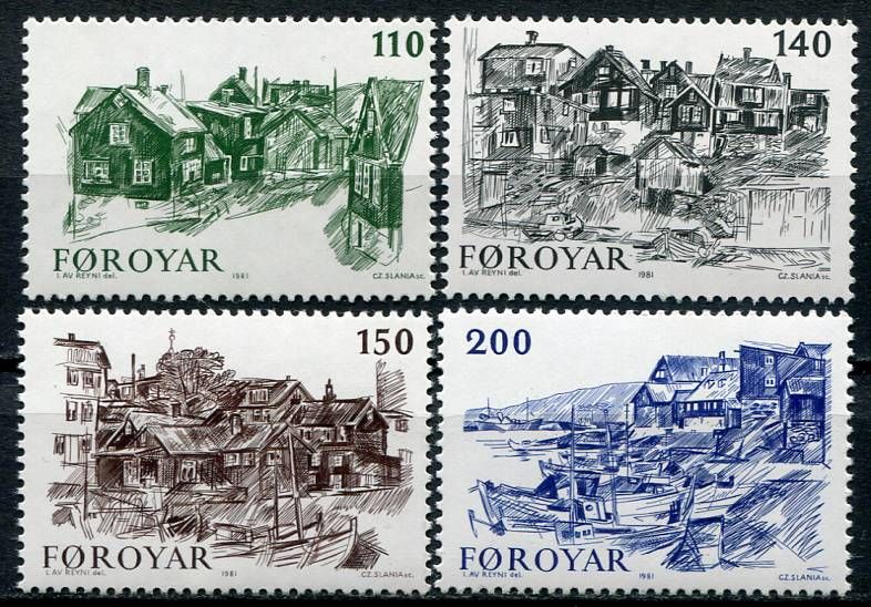 (1981) MiNr. 59 - 62 ** - Faerské ostrovy - Starý Torshavn