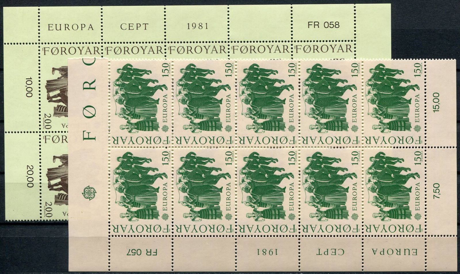 (1981) MiNr. 63 - 64 **, 10-bl - Faerské ostrovy - EUROPA: floklór | www.tgw.cz