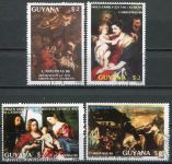 (1988) MiNr. 2410 - 2413 ** Guyana - série:  Rubens, Tiziano obrazy