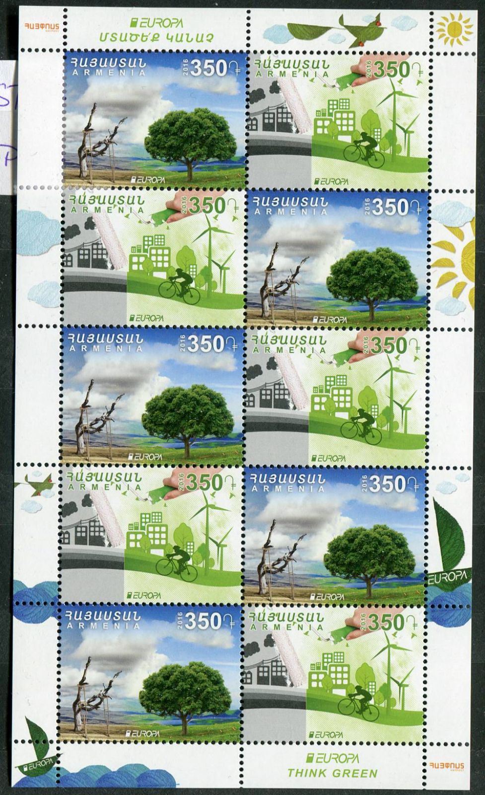 (2016) MiNr. 989 - 990 **, PL - Arménie - EUROPA - Myslíme zeleně | www.tgw.cz