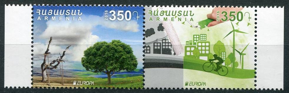 (2016) MiNr. 989 - 990 **, sp - Arménie - EUROPA - Myslíme zeleně | www.tgw.cz