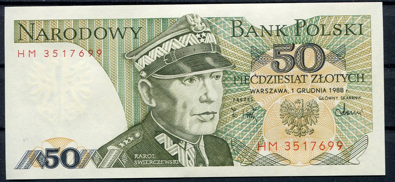Polsko - (P 142c.2) 50 Zlotych 1988 - UNC HE série