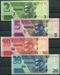 Zimbabwe - (P 101 - 104) set 2+5+10+20 dollars (2019/2020) - UNC