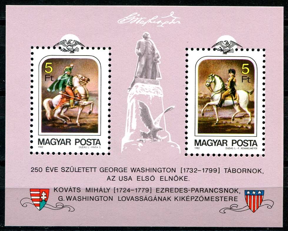 (1982) MiNr. 3567 - 3568 ** - Maďarsko - BLOCK 158 - George Washington | www.tgw.cz