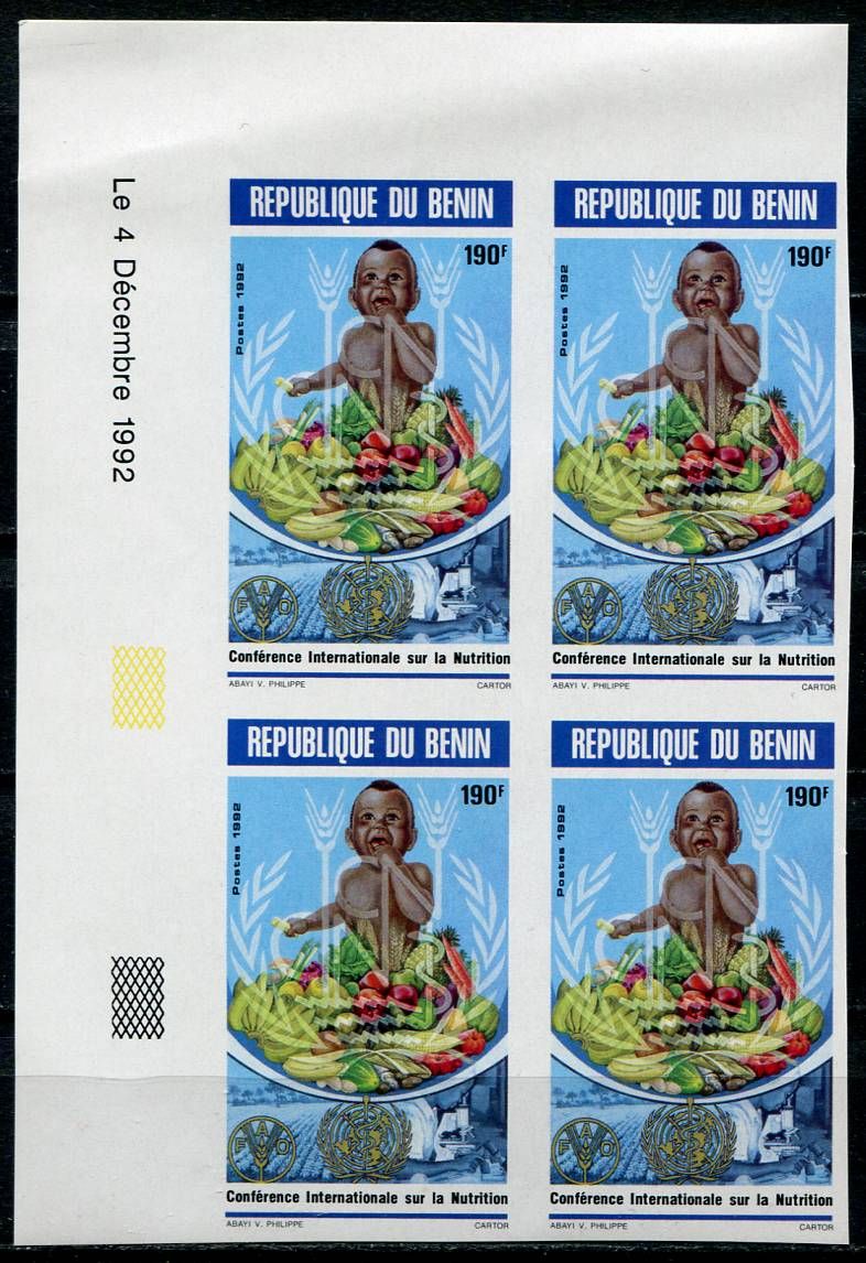 (1992) MiNr. 535 B **, 4- bl - Benin - Světová potravinová konference, Řím | www.tgw.cz