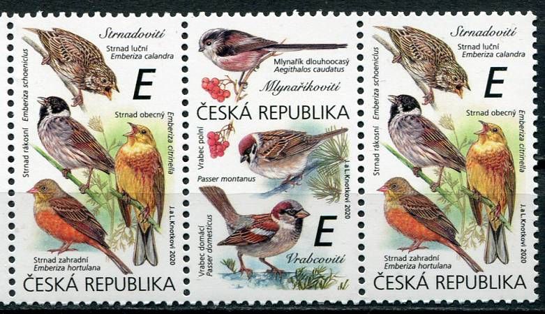 Česká pošta (2020) č. 1083 - 1084 ** 3-pá (1) - Česká republika - Zpěvní ptáci (III.) "E"