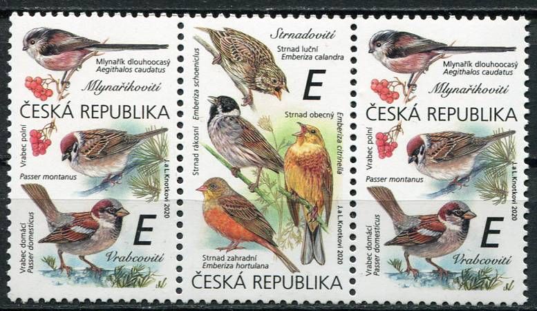 Česká pošta (2020) č. 1083 - 1084 ** 3-pá (2) - Česká republika - Zpěvní ptáci (III.) "E"
