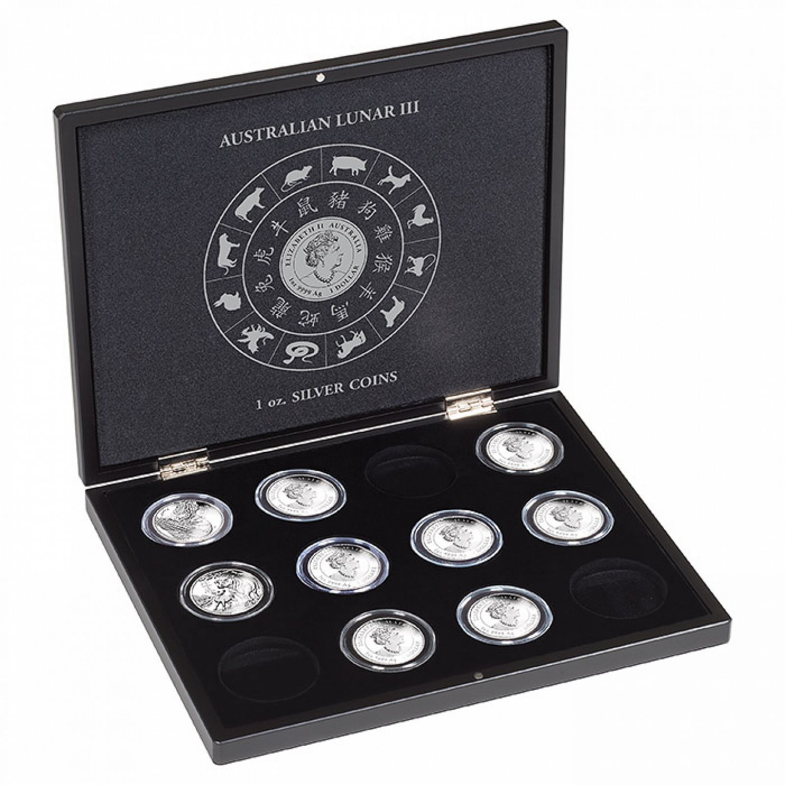Leuchtturm Mincovní kazeta Volterra pro "Lunar III" 12 ks stříbrných mincí