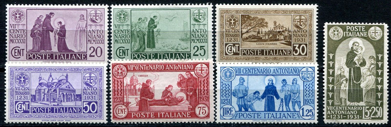(1931) MiNr. 362 - 368 A * - Itálie - 700. výročí úmrtí sv. Antonína Paduánského