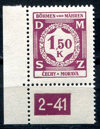 Protektorát Čechy a Morava (1941) č. SL 8 ** (2-41 L) - B. ü. M. - Služební známky
