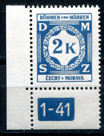 Protektorát Čechy a Morava (1941) č. SL 9 ** (1-41 L) - B. ü. M. - Služební známky