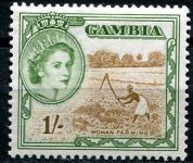 (1953) MiNr. 155 ** - Gambie - Královna Alžběta II a pohledy - farmářka