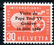 (1969) MiNr. 103 ** - Švýcarsko - BIT - Papež Pavel VI. Návštěvy Mezinárodní konference práce