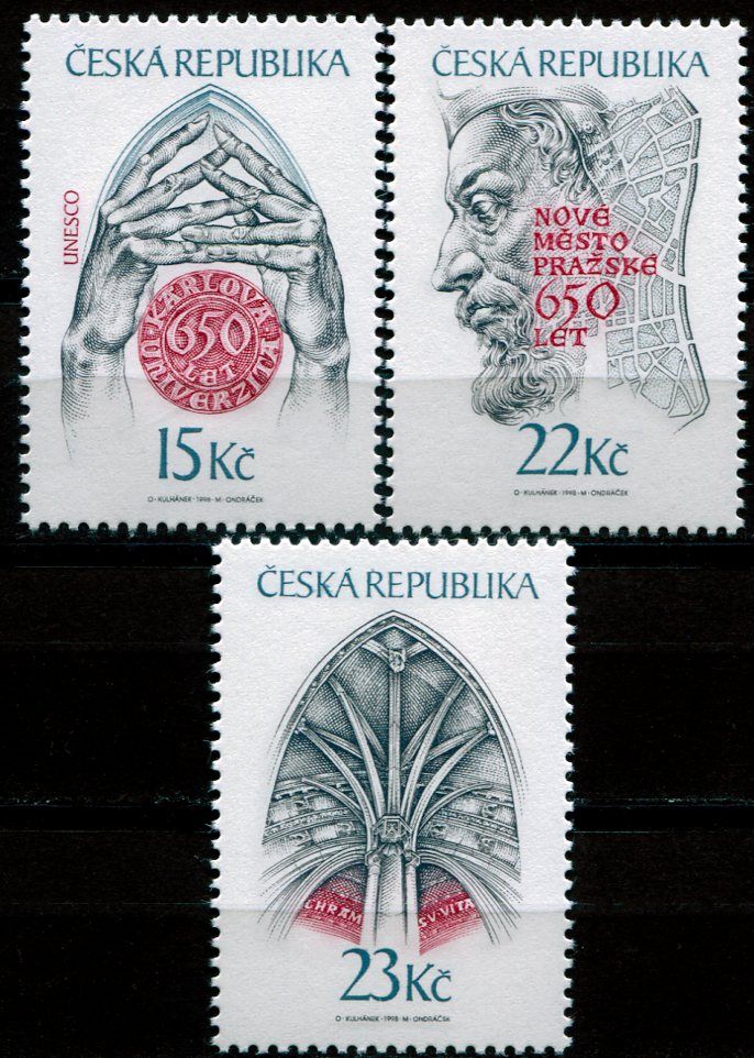 Česká pošta (1998) č. 174 - 176 ** - Česká republika - Praha Karla IV.