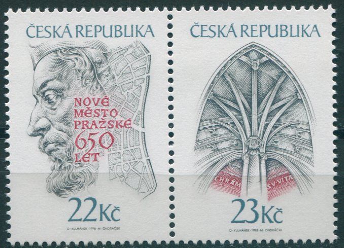 Česká pošta (1998) č. St. 175 + 176 ** - Česká republika - Praha Karla IV.