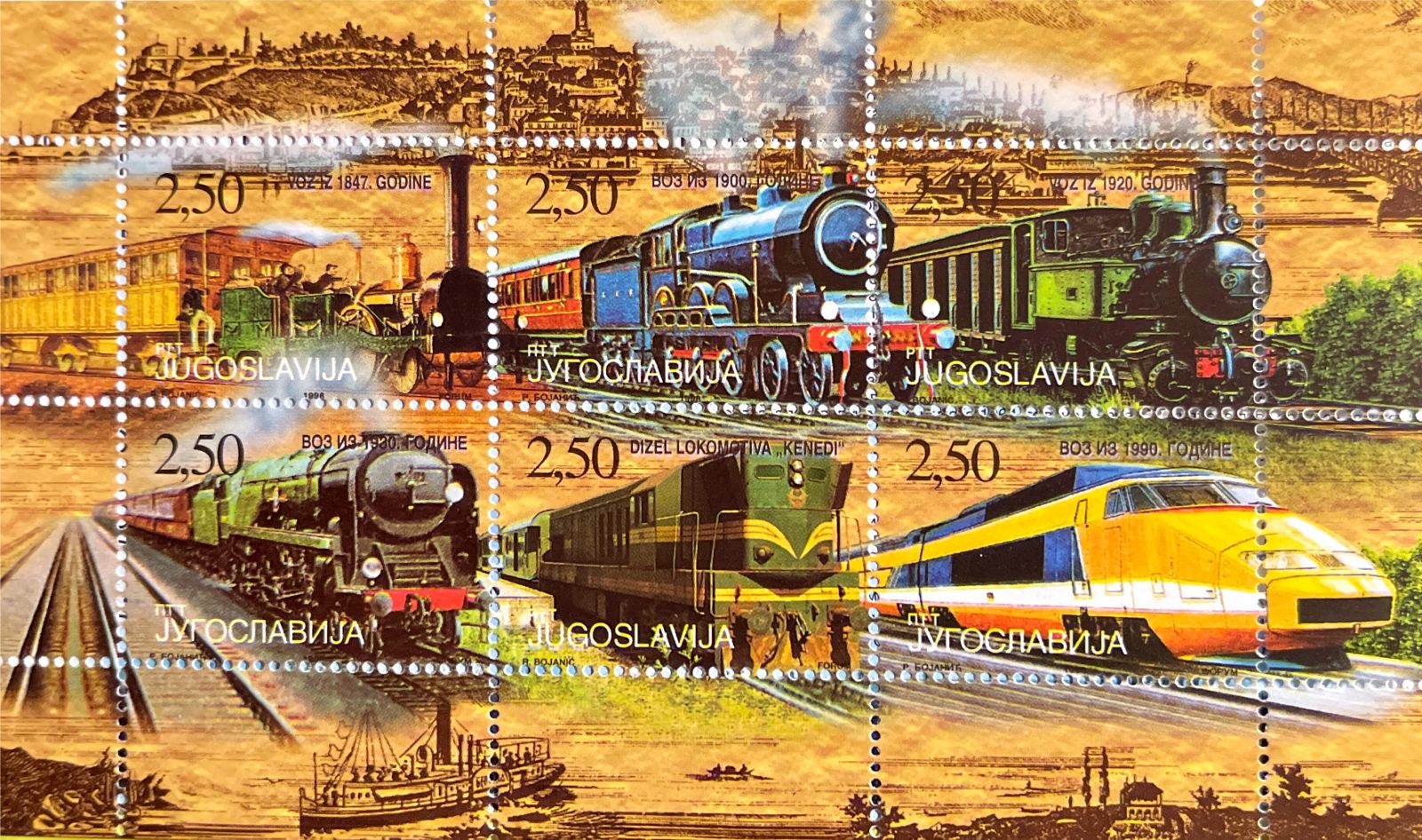 (1998) MiNr. 2880 - 2885 ** - Jugoslávie - ZS - Stavba železnice
