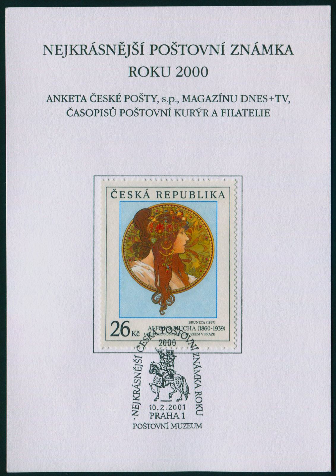 Česká pošta (2000) AČP 7 - Česká republika - Suvenýr ankety České pošty
