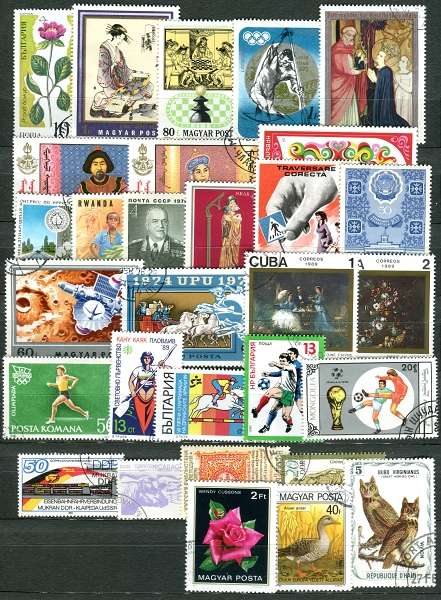 Poštovní známky - balíček 30 ks