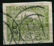 (1918) č. 19 - O - Československo - známka: Hradčany 80 h - olivová (1)