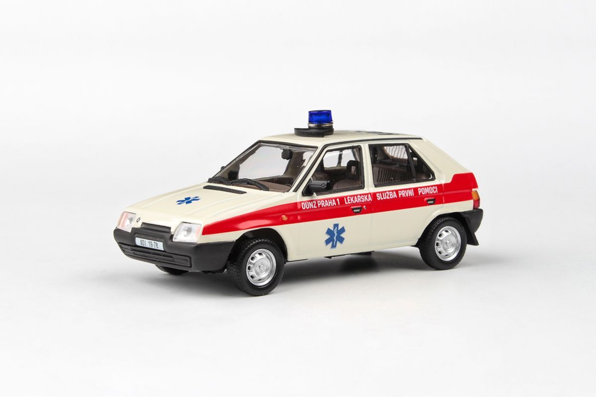 Abrex (1988) model Škoda Favorit 136L - OÚNZ Praha 1 - modrý kříž (1:43)