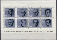 (1964) MiNr. 431 - 438, BLOCK 3 ** - Německo - Atentátu na Adolfa Hitlera 