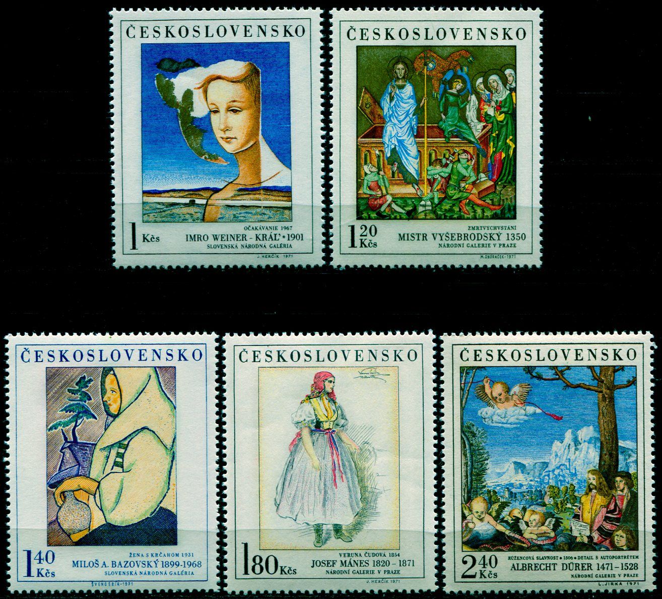 (1971) č. 1922 - 1926 ** - Československo - Umění 1971