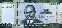 Libérie - (P 35a) 100 Dollars - (2016) - UNC