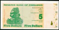 Zimbabwe (P 93) 5 dollars (2009) - UNC
