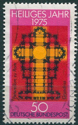 (1975) MiNr. 834 - O - Německo - Půdorys kat. sv. Petra v Římě (1)