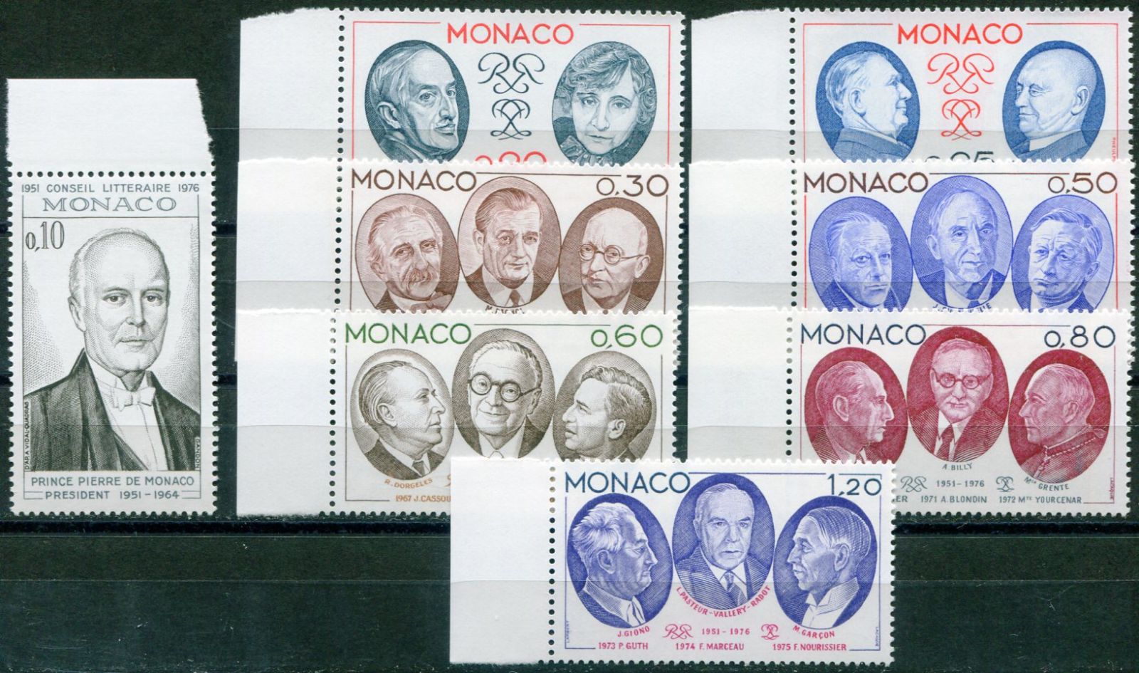 (1976) MiNr. 1211 - 1218 ** - Monako - Monacký literární koncil
