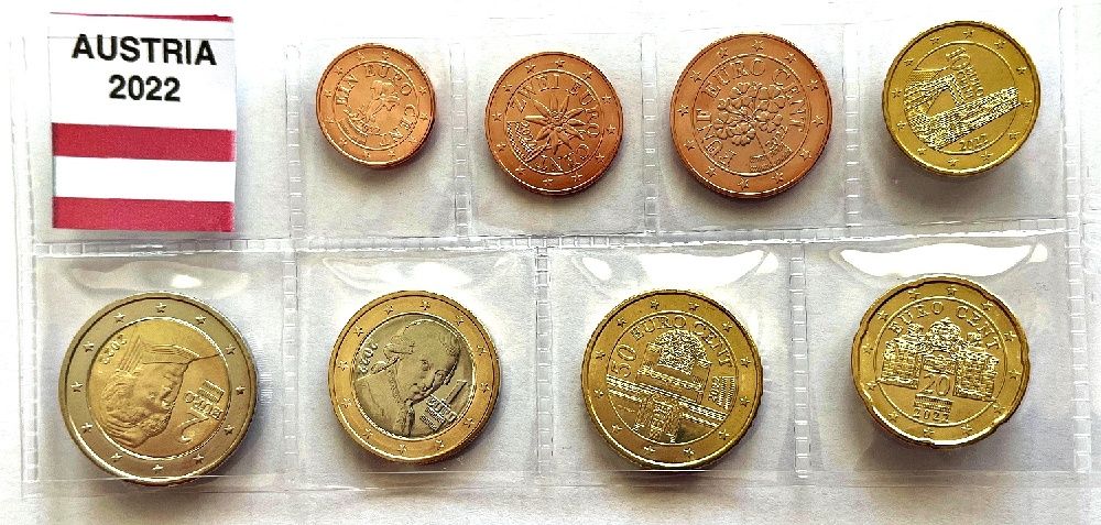 (2022) Rakousko - set euro mincí