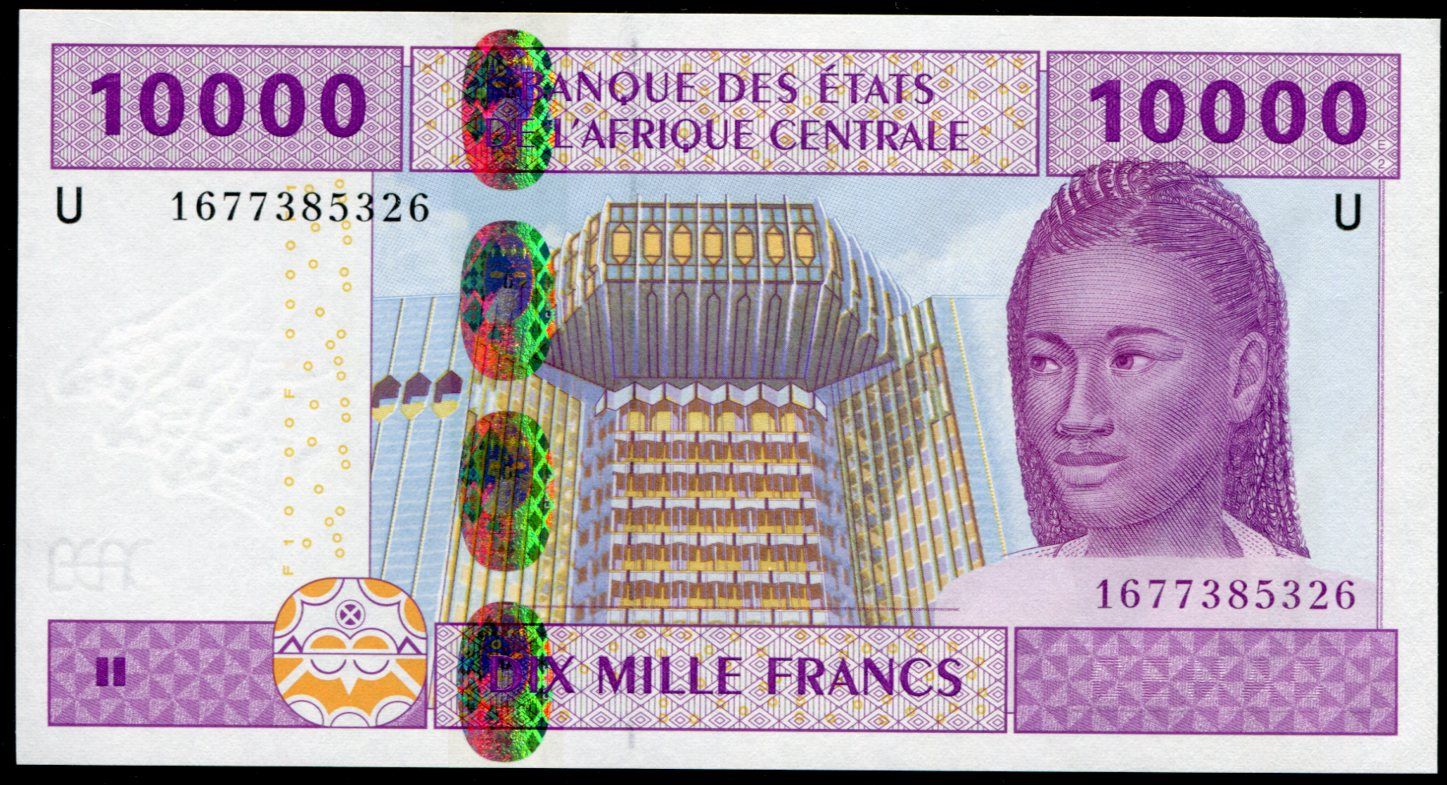 Centrální Africké Státy CAS Kamerun (P 210 Ue) 10 000 CA FRANCS (2017) - UNC (sér. U)