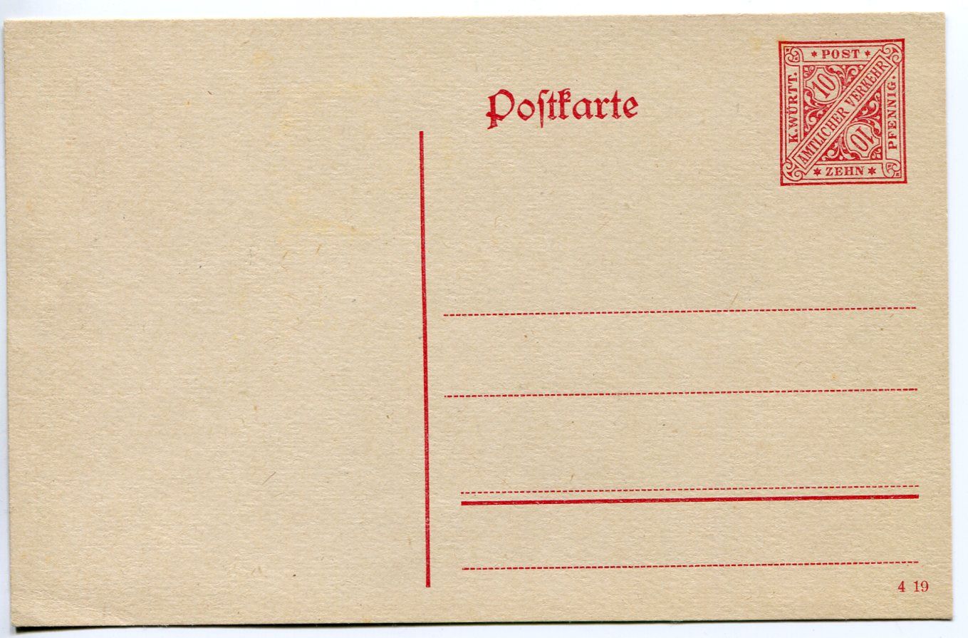 Německo - (Württenberg) korespondenční lístek (#.3)