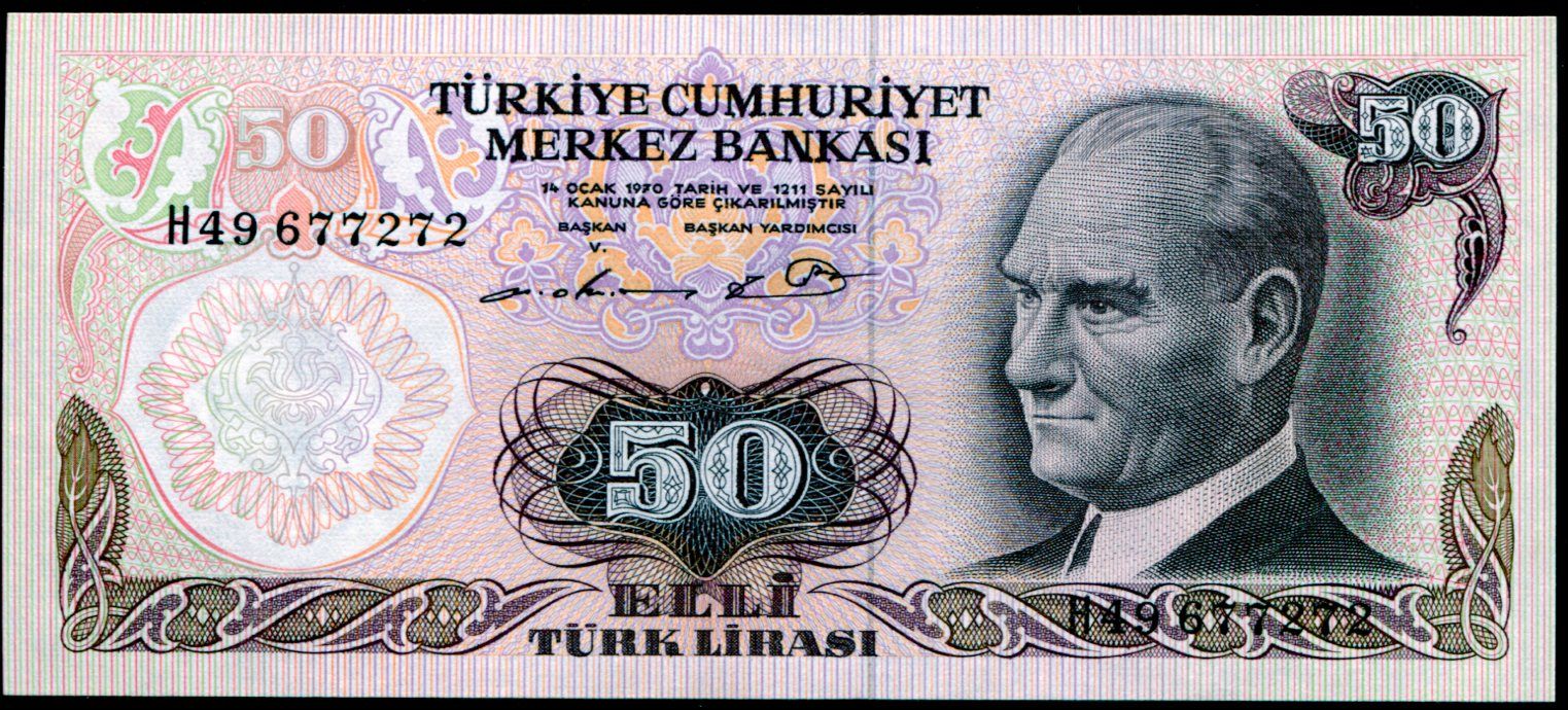Turecko - (P188a) 50 Lir (1976) - UNC