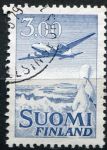 (1963) MiNr. 579y - O - Finsko - Letadlo Douglas DC-6 nad zimní krajinou