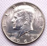 (1969) USA - stříbrná  mince 1/2 dolar (Ag) - Kennedy (#1)