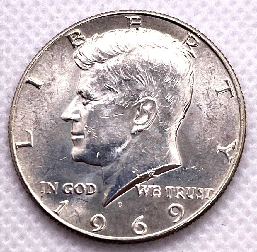 (1969) USA - stříbrná mince 1/2 dolar (Ag) - Kennedy (#1)