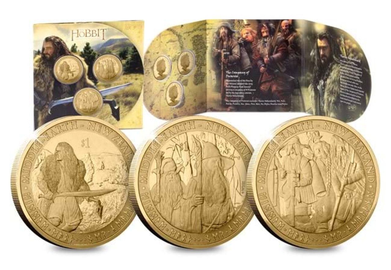 (2012) Nový Zéland, mince 3x 1$, KM-365-7 - Hobbit (b.k.) blistr