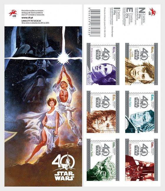 CTT - Portugal post (2017) MiNr. 4308 - 4313 ** - Portugalsko - 40 let sci-fi filmu "Star Wars" (samolepka)