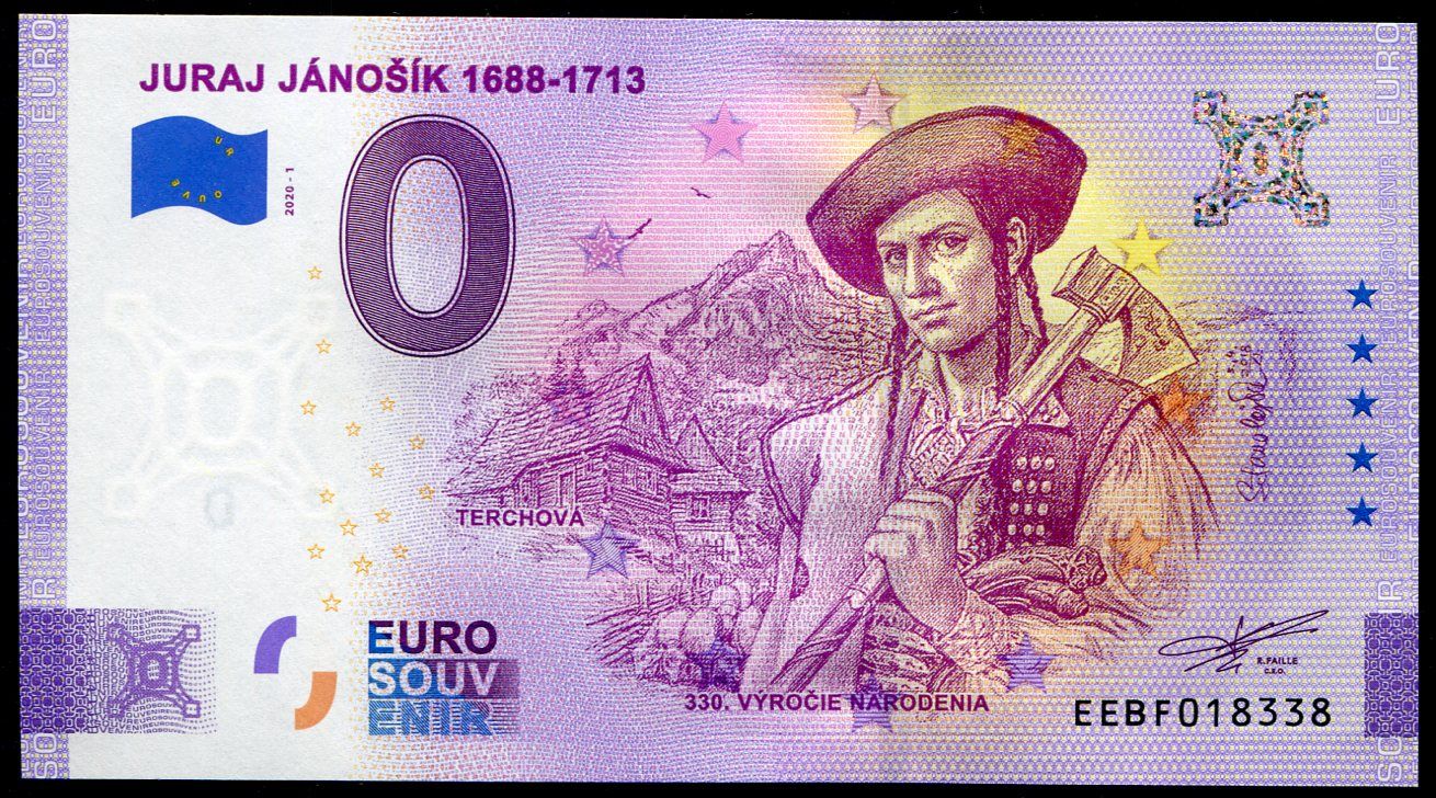 (2020-1) Slovensko - Juraj Jánošík - € 0,- pamětní suvenýr