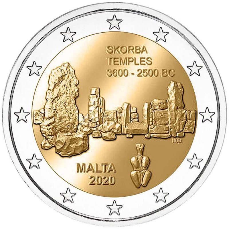 (2020) Malta 2 € pamětní - Skorba Temples v kapsli