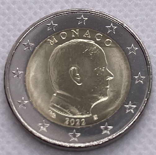 Portugalsko (2022) Monako -2 euro - oběhová mince v kapsli