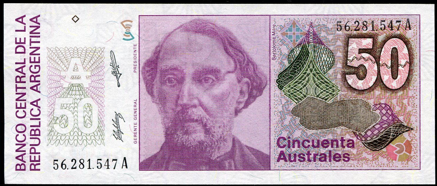 Argentina (P 326) - 50 Australes (1989) - UNC