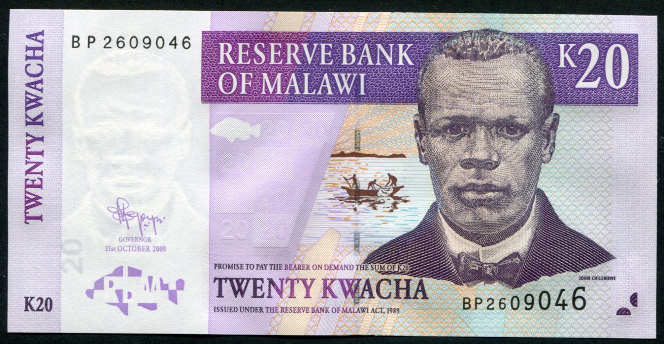 Malawi - (P 52d) 20 KWACHA (2009) - UNC