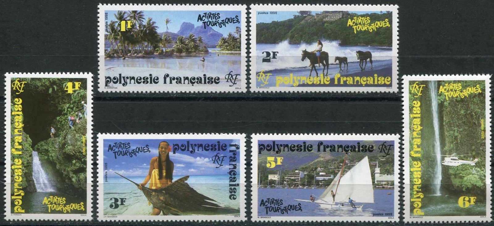 Post France (1992) MiNr. 599 - 604 ** - Fr. Polynesie - Turismus