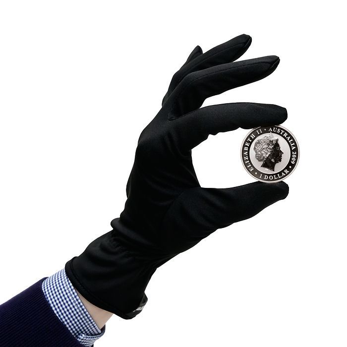 Leuchtturm rukavice pro numismatiky z mikrovlákna, černé M velikost