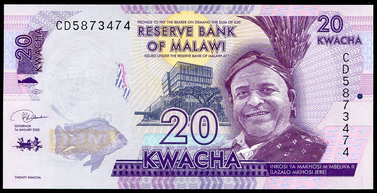 Malawi (P 63f) 20 KWACHA (2020) - UNC CD série