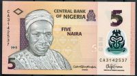 Nigerie - (P 38f) 5 NAIRA (2015) - UNC