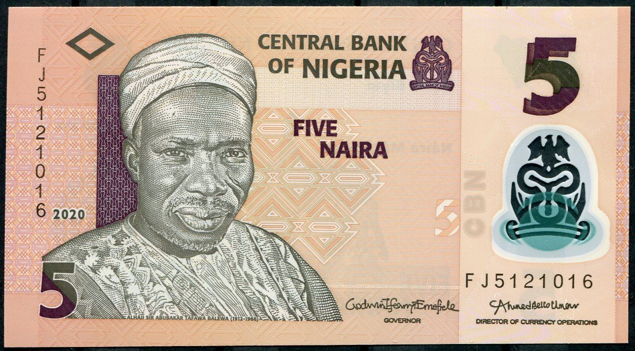 Nigerie - (P 38kx) 5 NAIRA (2020) - UNC polymer