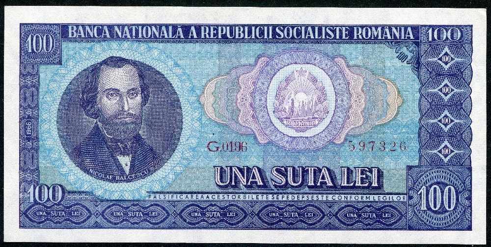 Rumunsko (P 97) bankovka 100 LEI (1966) UNC